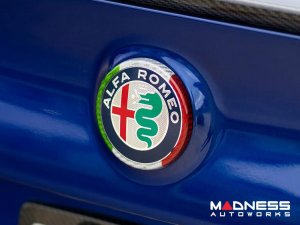 Alfa Romeo Giulia Carbon Fiber Rear Emblem Frame Trim - Italian Theme